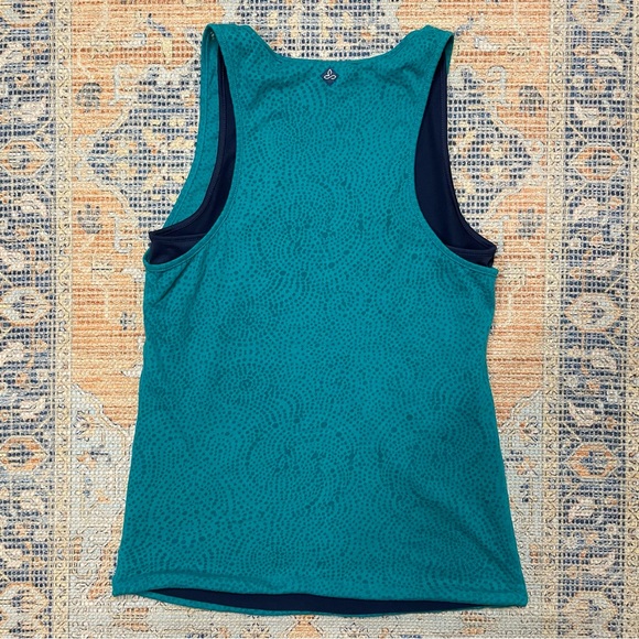 NWOT PrAna Racerback Double Lined Tank Top Teal Blue Size XS Active Running Gym - Picture 5 of 8